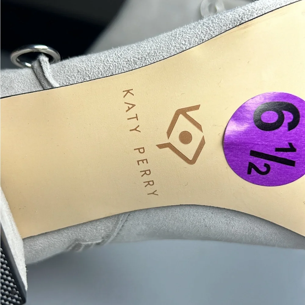 Katy Perry Collections Cream Ankle Booties with Block Heel - Picture 6 of 8